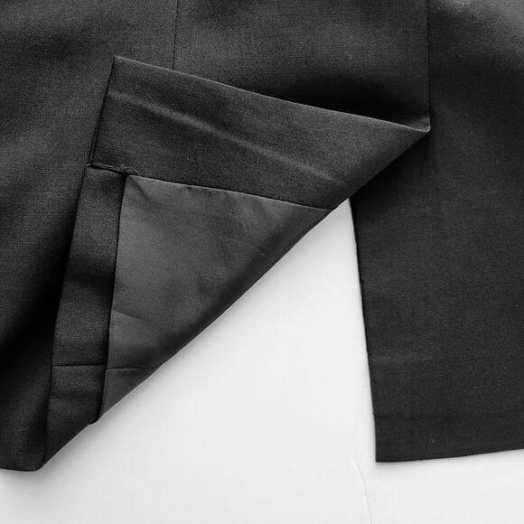 Theory 100% Wool Single Breasted Blazer Contrast Cuffs Size 10 Black Parisian - Picture 8 of 13